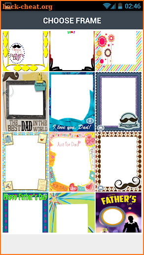 happy father's day stickers and frames screenshot