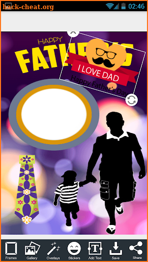 happy father's day stickers and frames screenshot