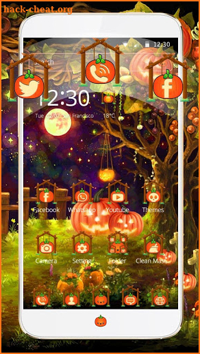 Happy Halloween Night Sky Theme screenshot