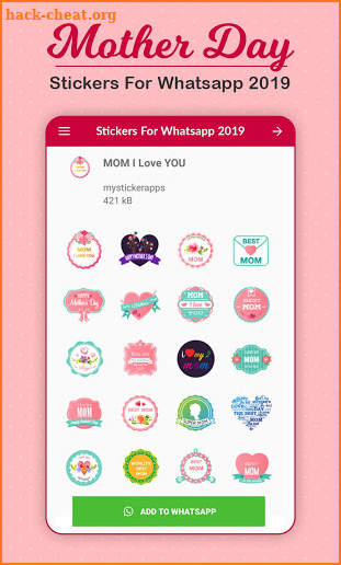 Happy Mother's Day WAStickers, Love Sticker : 2019 screenshot