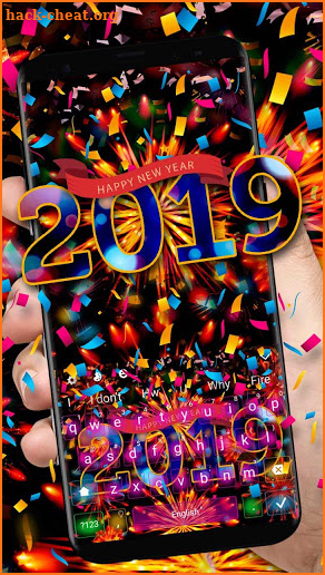 Happy New Year 2019 Colorful Keyboard Theme screenshot
