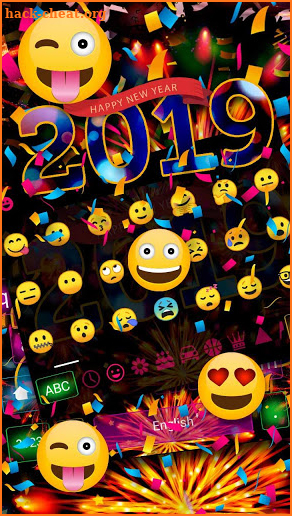 Happy New Year 2019 Colorful Keyboard Theme screenshot
