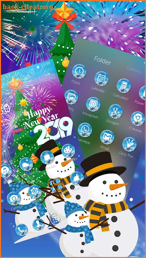 Happy New Year 2019 Snowman Theme screenshot