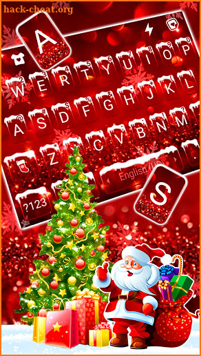 Happy Red Christmas Keyboard Background screenshot