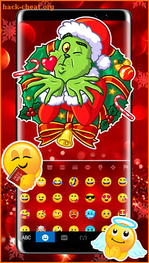 Happy Red Christmas Keyboard Background screenshot