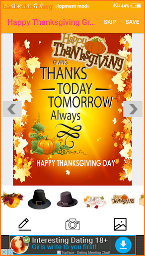 Happy Thanksgiving Greeting Cards Maker For Wishes screenshot