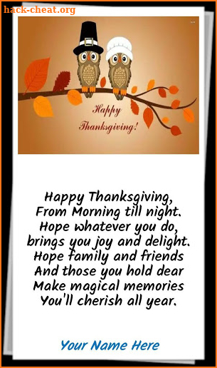 Happy Thanksgiving Greetings with Name screenshot