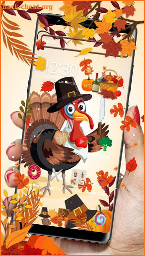 Happy Thanksgiving turkey theme screenshot