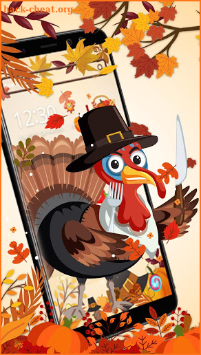 Happy Thanksgiving turkey theme screenshot