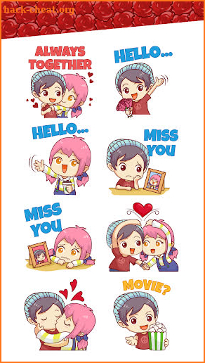 Happy Valentine's Day - Chibi Couple Sticker screenshot