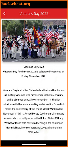 Happy veterans day screenshot