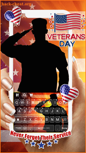 Happy Veterans Day Keyboard Background screenshot