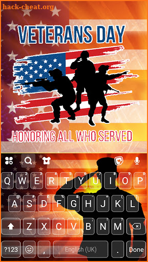 Happy Veterans Day Keyboard Background screenshot