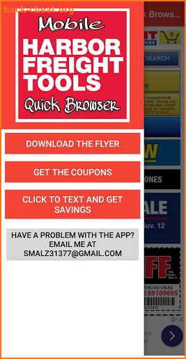 Harbor Freight Mobile Quick Browser screenshot