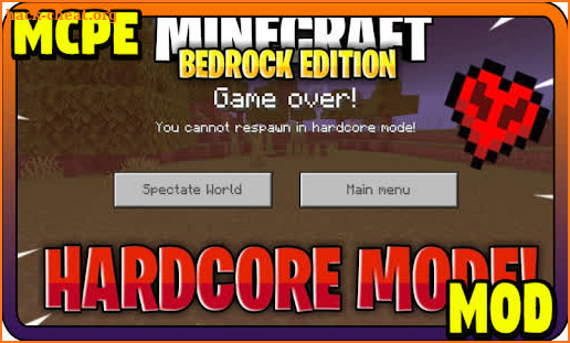 Hardcore Mode MCPE - Minecraft Mod screenshot