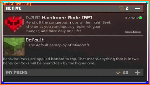 Hardcore Mode Mod Minecraft PE screenshot