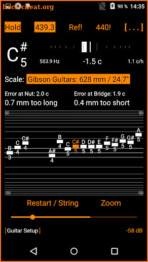 Harmonic Tuner Guitar Setup screenshot