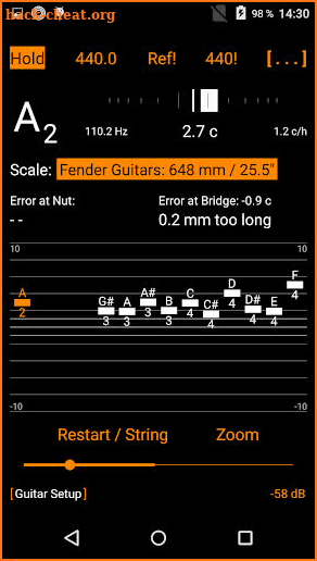 Harmonic Tuner Guitar Setup screenshot