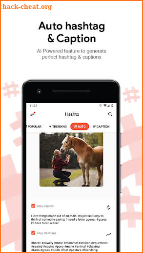 Hashto - Hashtags Captions Picsaver Repost Crop screenshot