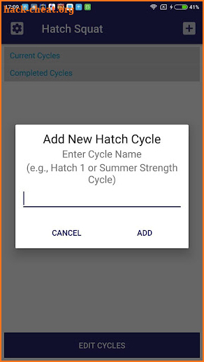 Hatch Squat Calculator screenshot
