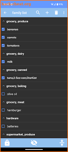 HausAdmin - shopping list screenshot