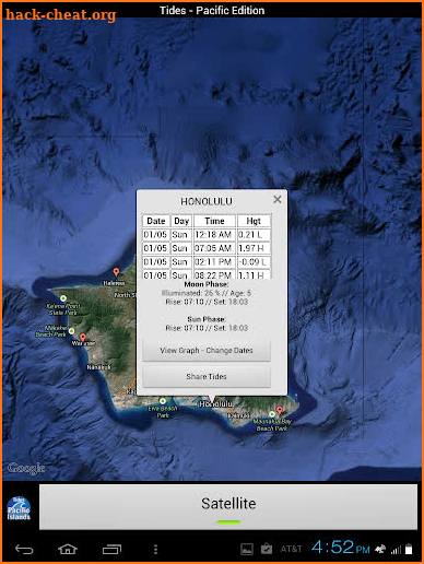 Hawaii Tides and Satellite Map screenshot