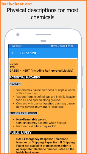 HazMat Reference and Emergency Guide ERG 2016 screenshot
