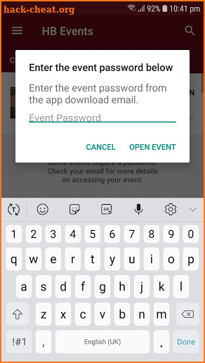 HB Event Hub screenshot