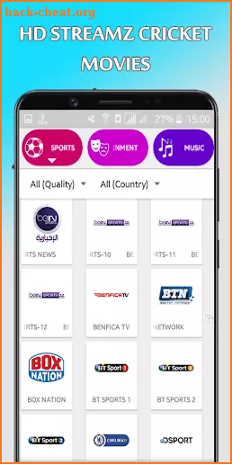 HD Streamz Cricket Tv Movies Guide screenshot