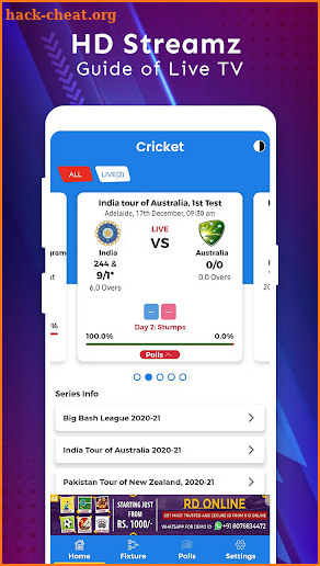 HD Streamz ~ Live TV Cricket HD TV Serial Tips screenshot