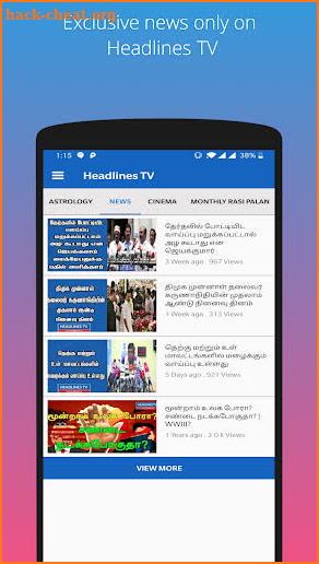 Headlines TV screenshot