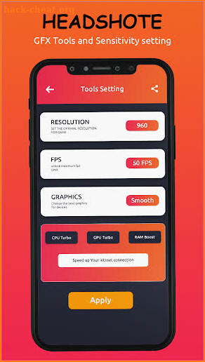 Headshot GFX Tool and Sensitivity settings Tips screenshot