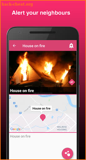 HeadsUp - a map-based emergency application screenshot