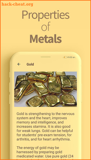 Healing Properties Metals, Gems, Colors and Aromas screenshot