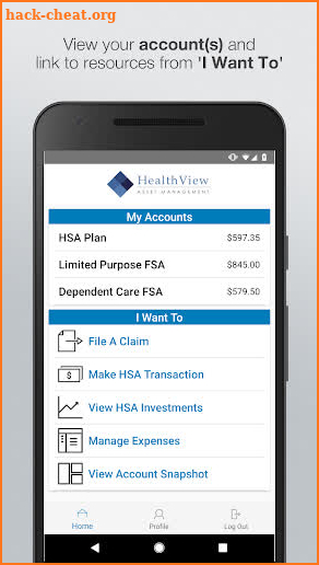 HealthView HSA screenshot