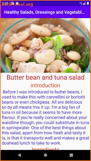 Healthy Salads, Dressings and Vegetables screenshot