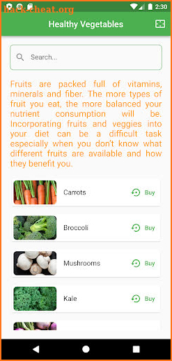 Healthy Vegetables screenshot