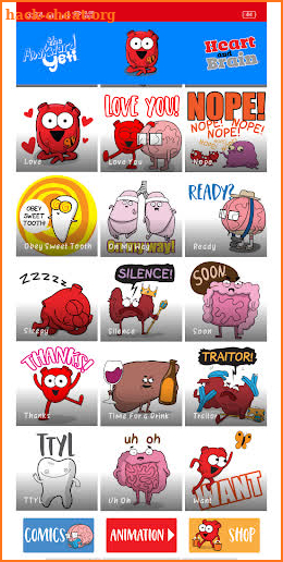 Heart and Brain Sticker Pack App screenshot