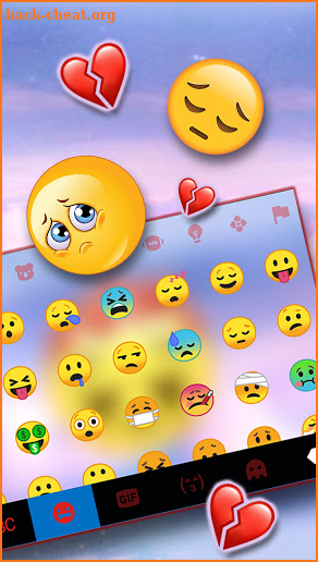 Heart Broken Emoji Keyboard Background screenshot