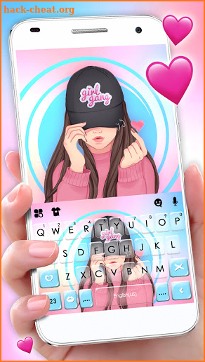 Heart Swag Girl Keyboard Background screenshot