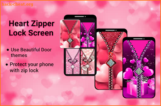 Heart zipper screen lock screenshot
