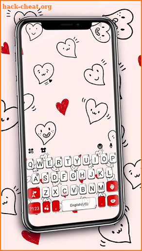 Hearts Doodles Keyboard Theme screenshot
