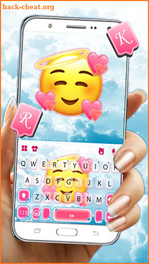Hearts Love Emoji Keyboard Theme screenshot