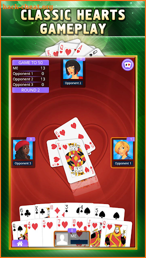 Hearts Offline - Single Player Free Hearts Game screenshot