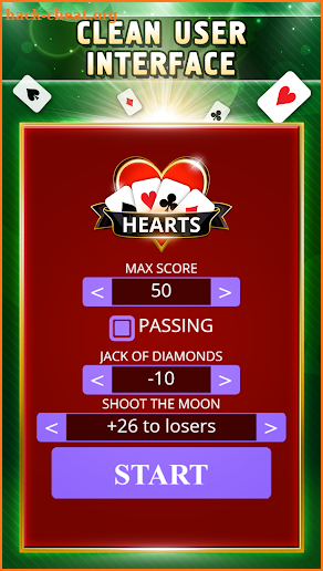 Hearts Offline - Single Player Free Hearts Game screenshot