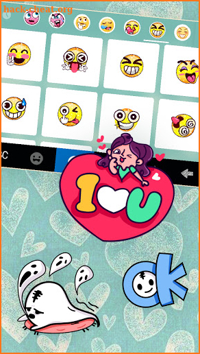 Hearts SMS Keyboard Background screenshot