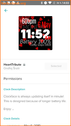 HeartTribute for Fitbit Versa screenshot