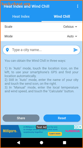 Heat Index and Wind Chill screenshot