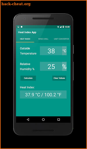 Heat Index App screenshot