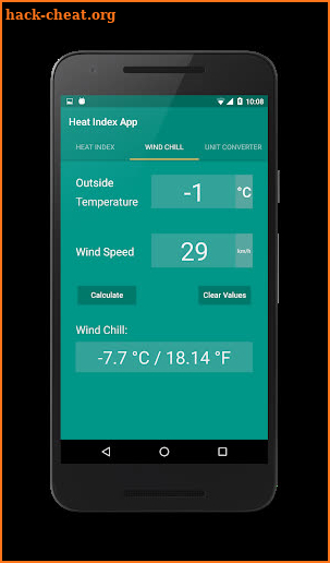 Heat Index App screenshot